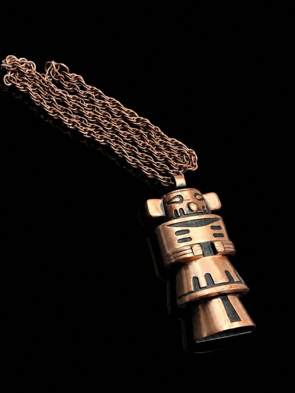 Vintage Bell Trading Post Kachina Necklace Copper Southwestern Pendant 23 Inch C